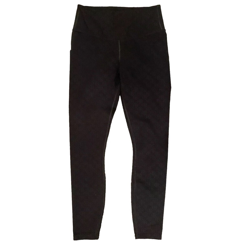 Anine Bing Sport Womens Monogram Print Leggings Black Size Small Activewear S